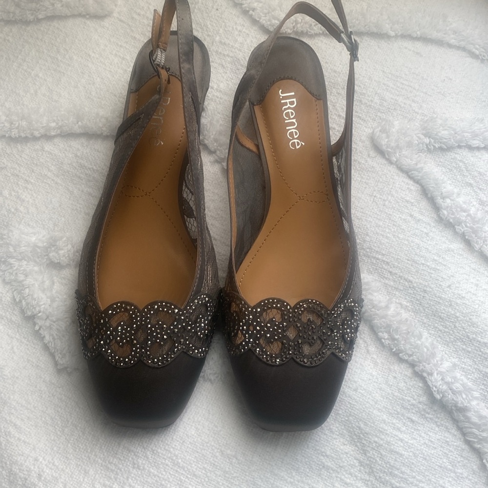 J.Renee Women's Gray Slingback Shoes